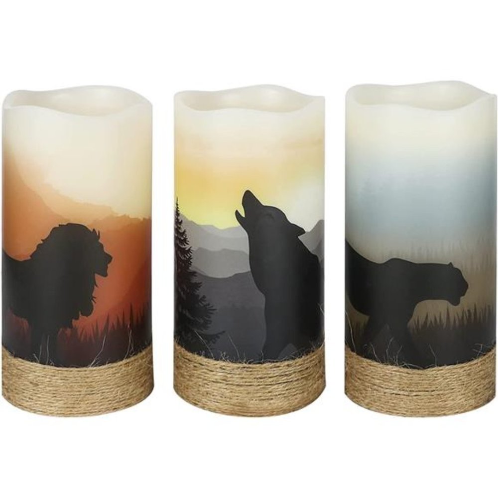 Flameless Led Candles Flickering with Hemp Rope and 6H Timer, Battery Operated